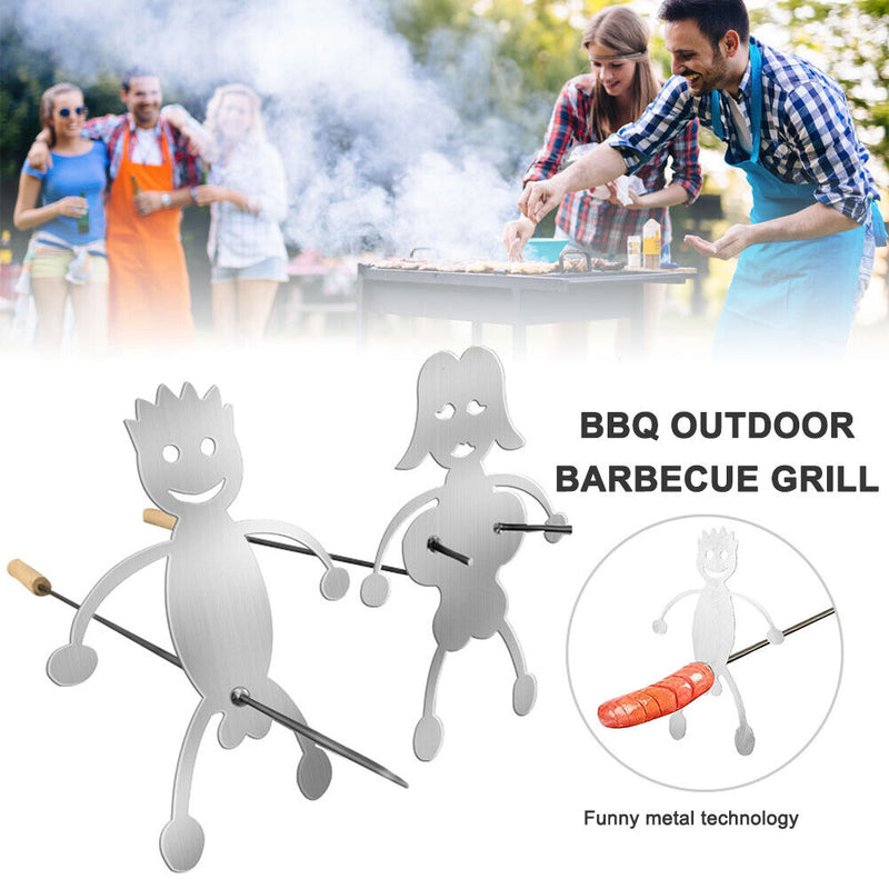 Outdoor Barbecue Fork Hot Dog Guys Grill Boy Girl Skewer Roaster Cooker (C)