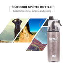 Plastic Spray Cool Summer Sport Water Bottle Portable Drink Kettle (Black) Newly