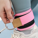 Fitness Ankle Straps D-Ring Foot Support Cuffs Sports Feet Guard (Pink)