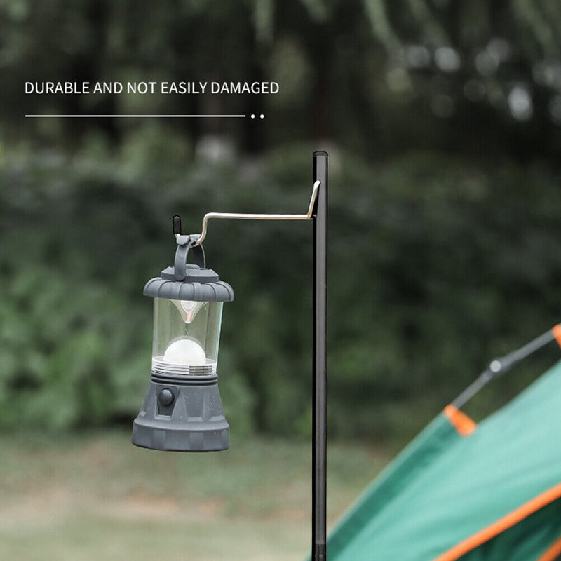 Camping Lamp Pole Ground Desktop Fixing Lantern Holder (Black Single Hook) Newly
