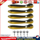 5pcs Artificial Soft Loach Fishing Lures + 5pcs Barbed Jig Hooks (Yellow) Newly