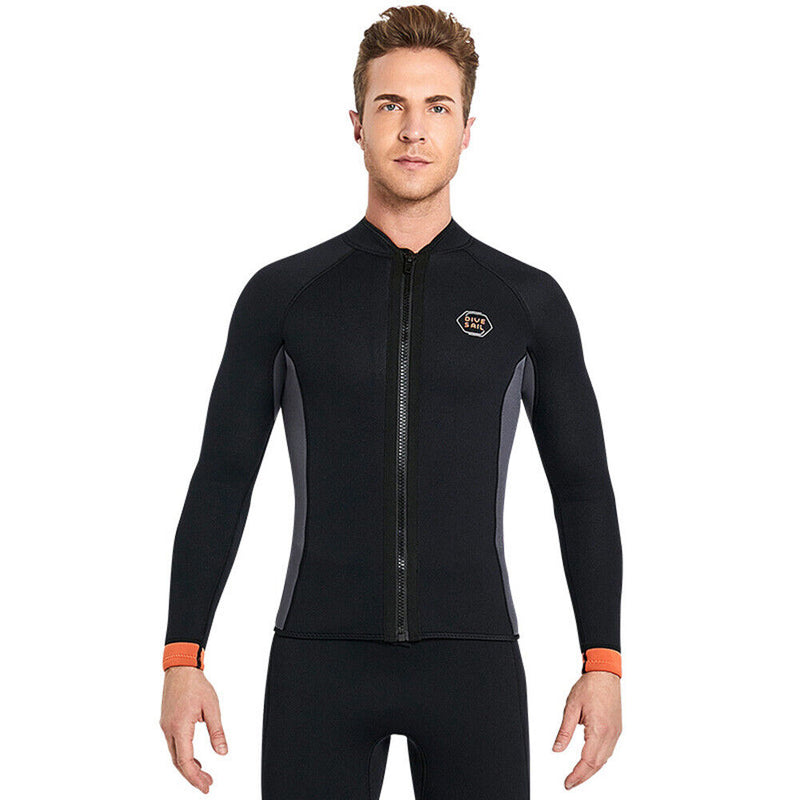 DIVE&SAIL Men 3mm Neoprene Wetsuit Jacket Top Scuba Diving Wet Suit (XXXL)