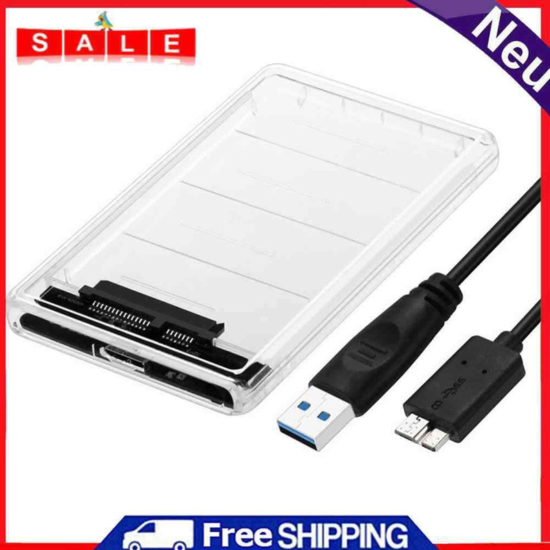 2.5 inch HDD SSD Mobile Case SATA to USB3.0 Transparent Hard Drive Enclosure Box