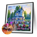 Flower Villa DIY Full Drill Round Diamond Painting Cross Stitch Art Craft Newly