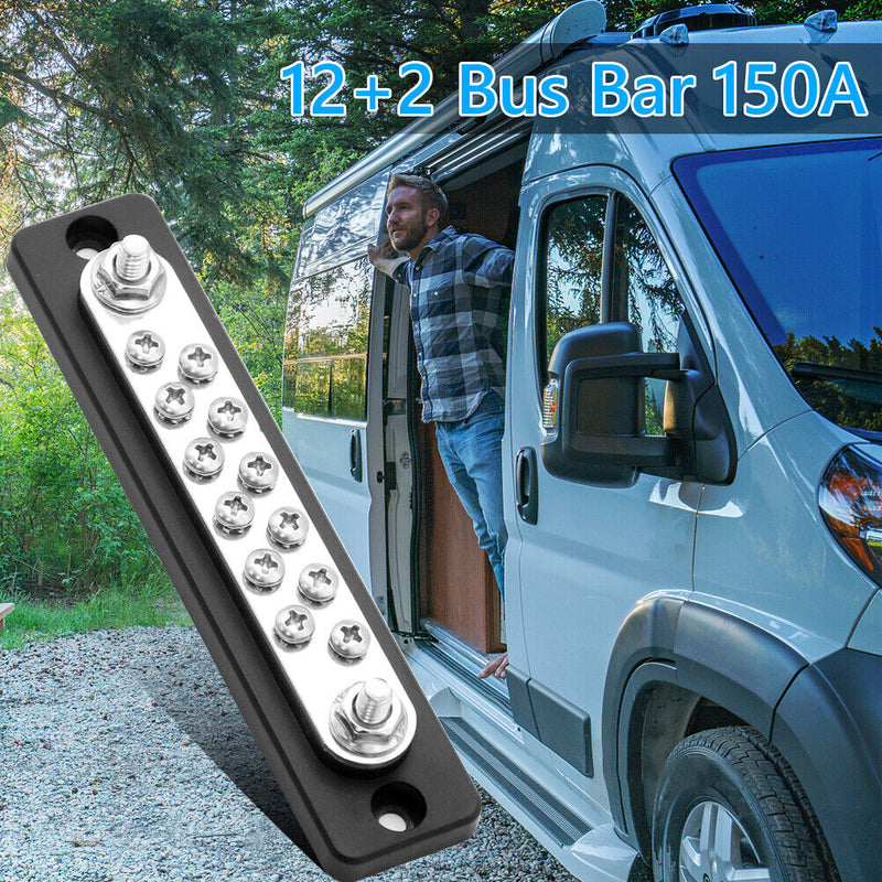 Bus Bar 48V 150 Amp Busbar with Clear Cover for Truck Boat RV (AOA1142-A) Newly
