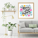 11CT DIY Dont Give Up Dreams Stamped Cross Stitch Partial Embroidery Handicraft