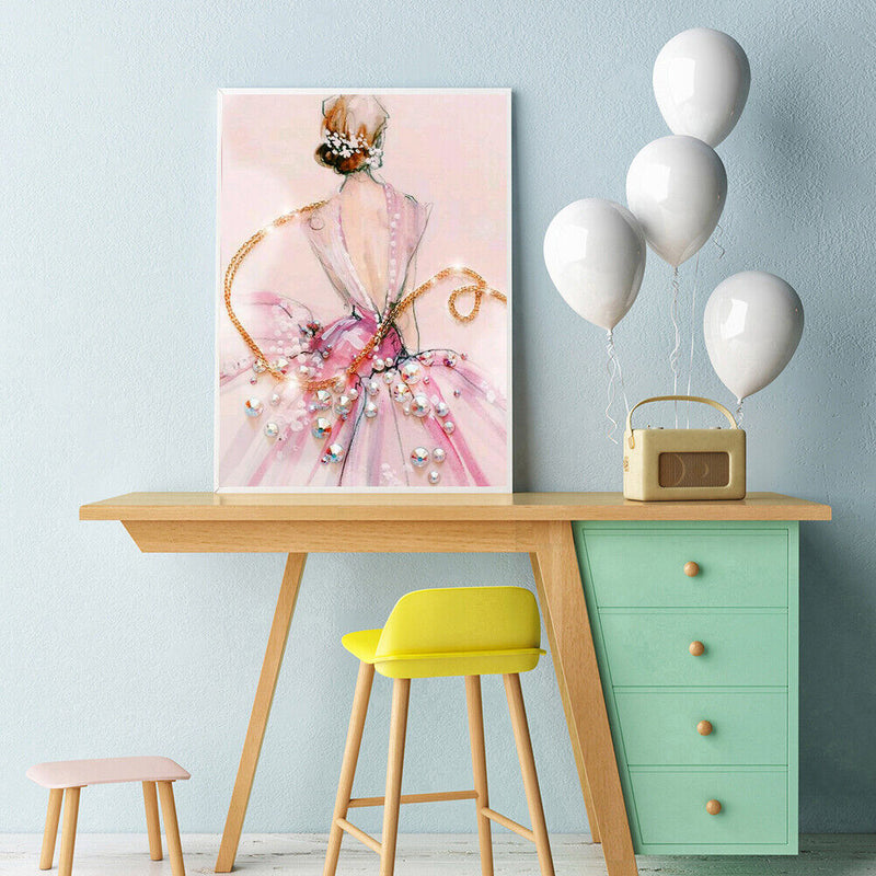 Wedding Girl 5D DIY Part Drill Speical Shaped Diamond Painting Cross Stitch