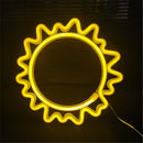 LED Neon Lights Sun Planet Sign Fairy Wall Art Night Lamp Lighting (Yellow)