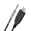USB Guitar Cable USB Male to 6.35mm 1/4 TS Mono Connector Adapter Cord (2m)