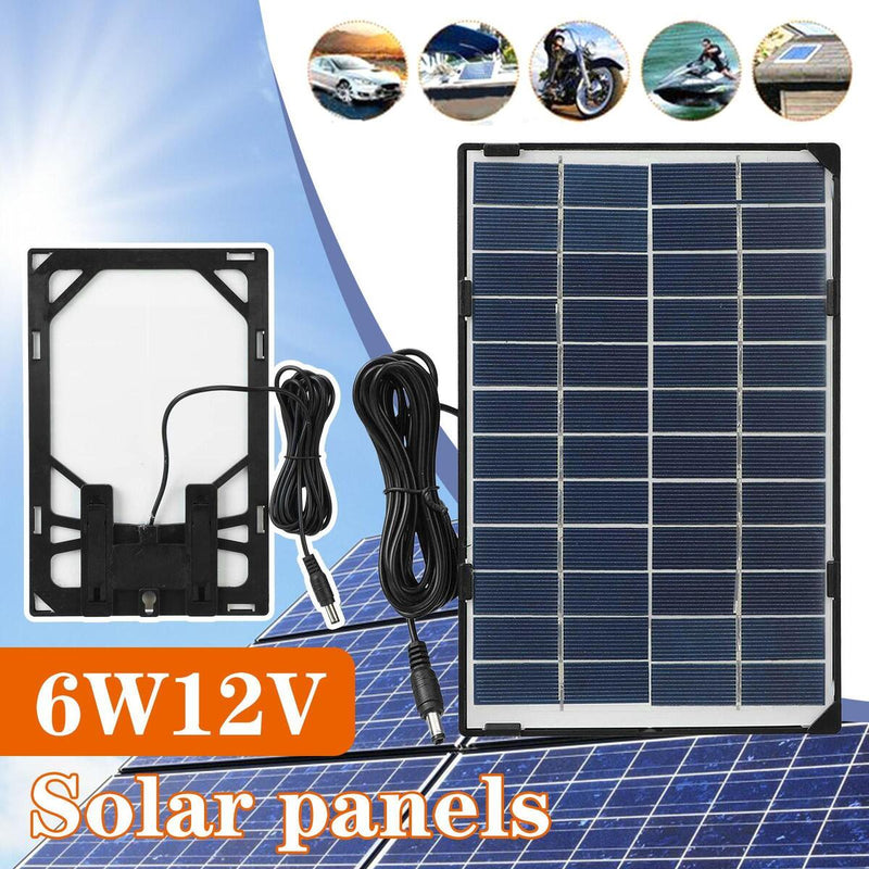 6W Solar Panel 12 Volt Trickle Battery Charger For Caravan Car Van Boat~