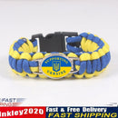 Supporting Ukrainian Flag Paracord Braided Bracelet Outdoor Survival (B) Newly