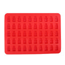 50 Cavity Gummy Bears Silicone Soap Ice Cube Tray Baking Mold (Red) Newly