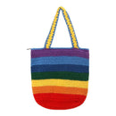 Gift Large Capacity Rainbow Knitted Tote Shoulder Bags Handbag Messenger Bag