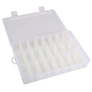 Adjustable 24 Compartment Plastic Storage Box Jewelry Earring Case Clear Newly