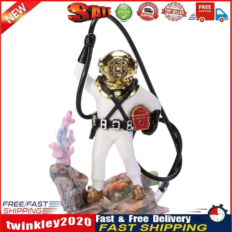 Underwater Animation Landscape Treasure Hunt Diver Pneumatic Decor (White) Newly