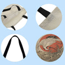 Japanese Crane Paint Printed Shoulder ShoppingBag Casual Large Tote Handbag