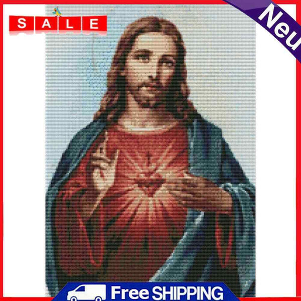 Holy Heart Jesus Full Cross Stitch 11CT Counted DIY Embroidery Cotton Thread Art