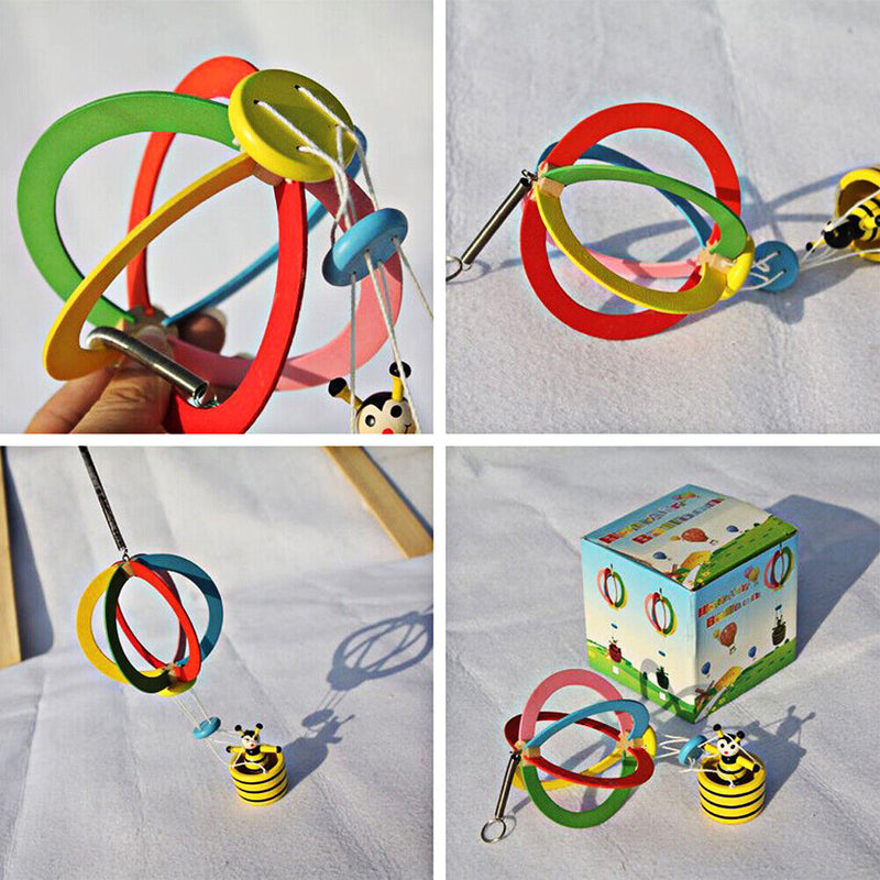 Baby wooden Hanging bed toys/ cartoon hot air balloon design for gifts