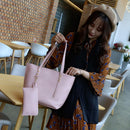 4pcs/Set Women PU Leather Female Solid Tote Bag Casual Messenger Bag Purse