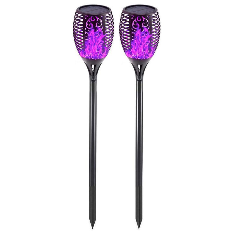 6pcsSolar Flame Light Waterproof LED Torch Lamp (2xPurple+2xBlue+2xWarm)