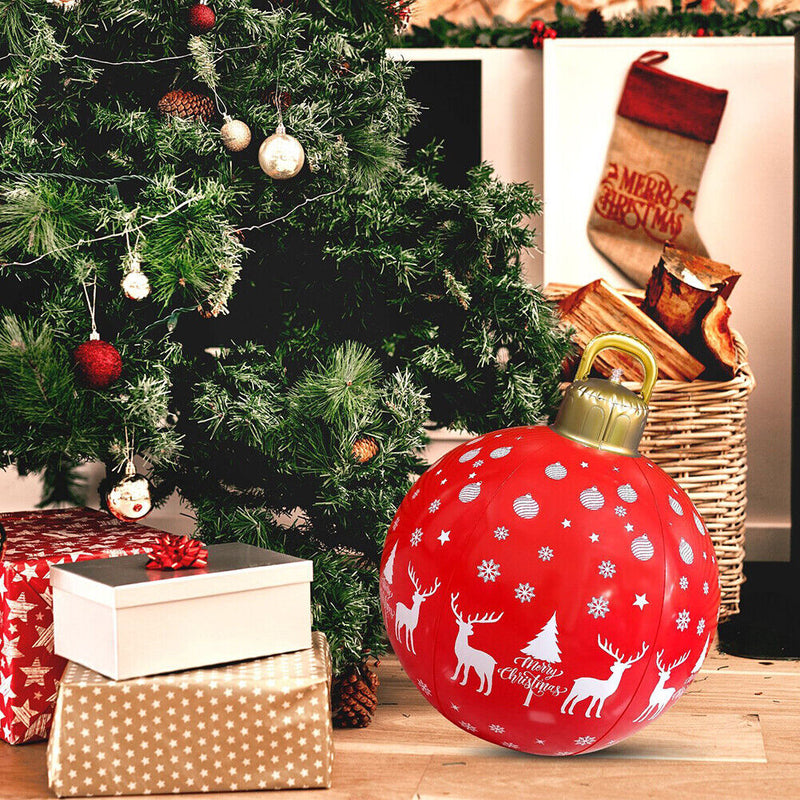 #A 60cm PVC Inflatable Christmas Ball Hanging Tree Ornament Balloon Pendant Deco