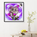 Oil Paint By Numbers Picture DIY Painting Rose Cat Painting Kit Acrylic Paint