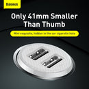 Baseus Grain Pro Car Charger 4.8A Dual USB Charger Charging Adapter (White)