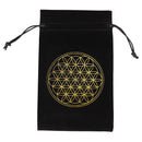 Constellation Star Moon Tarot Game Card Storage Bag (Black Flower of Life)