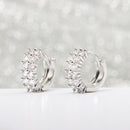 Zircon Ear Buckle Double Rows Zircon Ear Stud Diamond Earrings Ear Piercing