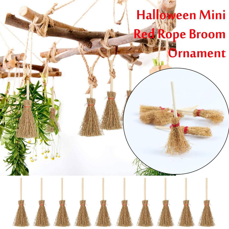 10pcs 3.71in Broom Witches broomstick decorated for Halloween Theater Etc`