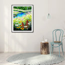 5D Diamond Painting DIY Riverside Flowers Full Round Drill Wall Decor Rhinest