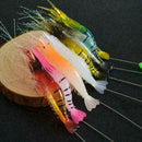 7pcs/set Luminous Fishing Lure Bait Artificial Shrimp Soft Hooks R4Q4 A8P9 T6K4