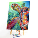 Painting By Numbers DIY Turtle Hand Painted Canvas Oil Art Picture Ornaments Kit