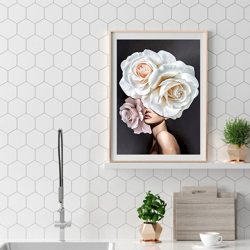 40x50cm Oil Paint By Numbers Flower Girl Frameless Picture Home Room Decoration