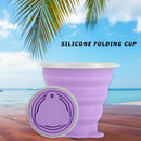 270mL Foldable Silicone Cup Outdoor Retractable Ultra-thin Mug (Purple) Newly