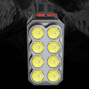 8 LED Spotlight USB Rechargeable Torch Solar Charging Flashlight Searchlight