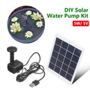 5W 5V Solar Fountain Pump with 9 Nozzles Solar Water Pumps Kit for Bird Bath