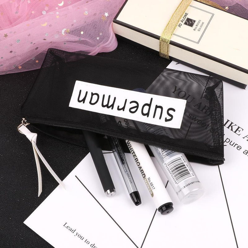 Letters Student Large Capacity Pencil Bag Stationery Storage Case (superman