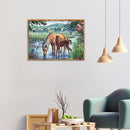5D DIY Full Drill Diamond Painting Horse Drinking Cross Stitch Embroidery Craft
