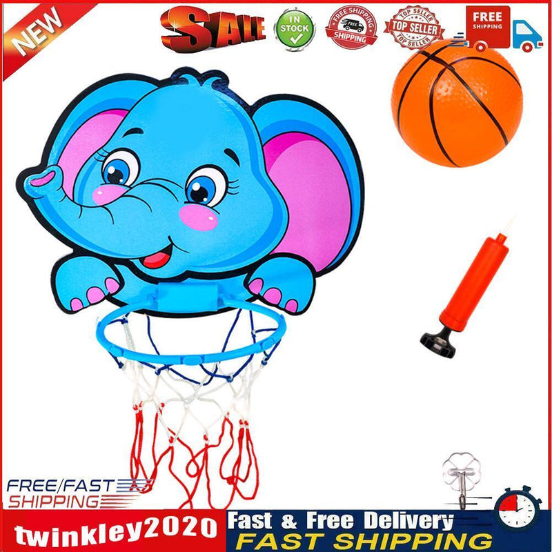 Baby Kids Basketball Hoops Set Indoor Basketball Backboard Toys (Elephant) Newly