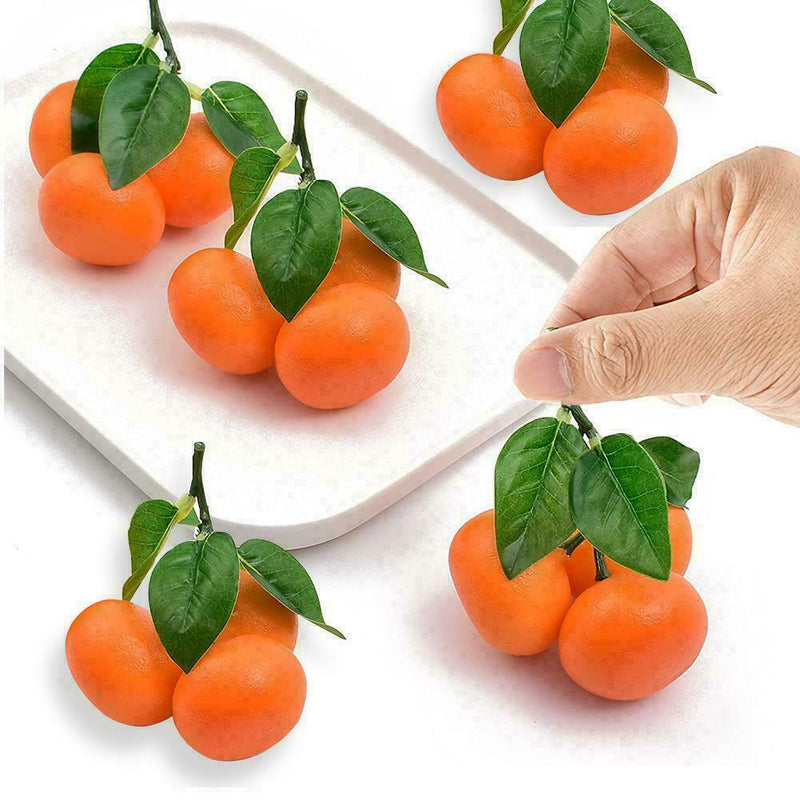 5PCS Realistic Lifelike Artificial Tangerine Fruit Food Home Y7O1 Oranges C8E1