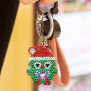 5pcs DIY Full Drill Diamond Painting Animal Xmas Penguin Special-shaped Keychain