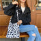 Cow Print Crossbody Bag Plush Women Fashion Big Capacity Shoulder Pouch (2)