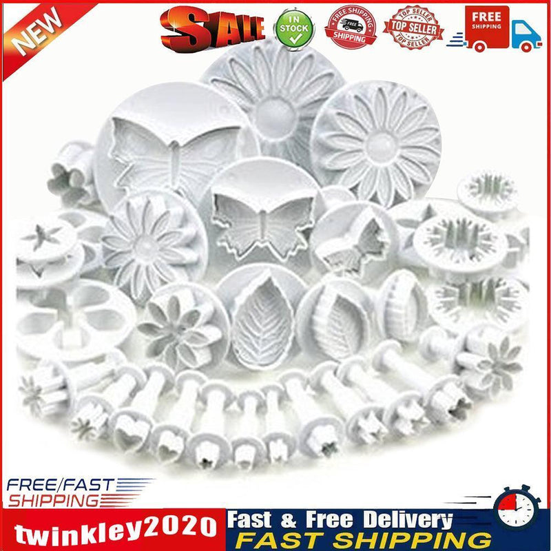33pcs Sugarcraft Cake Decorating Fondant Plunger Cutters Tools Mold Newly