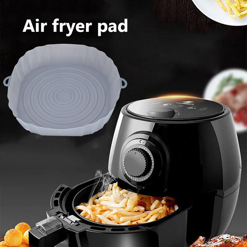 Silicone Air Fryer Liner Reusable Oven Baking BBQ Fryer Non-Stick Pan Mat 7"