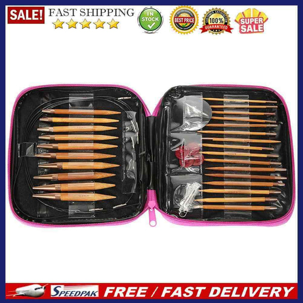 13 Sizes Changeable Aluminium Circular Kntting Needle Ring Set Crochet Yarn