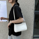 Women Solid Evening Clutch Shoulder Handbags PU Leather Totes Bags (White)