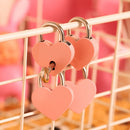 Suitcase Lock with Key Heart Shape Padlock Pink Romantic Key Cabinet Door Lock