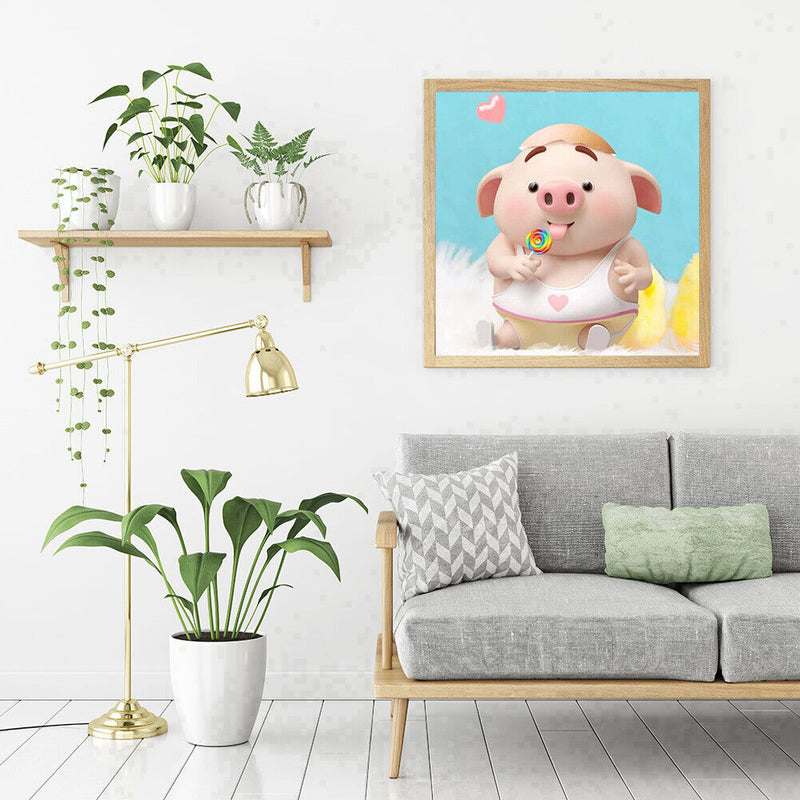 5D DIY Full Drill Diamond Painting Yummy Cartoon Pig Cross Stitch Embroidery Kit