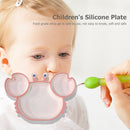 Baby Silicone Plate Kids Cartoon Crab Dishes Suction Feeding Bowls (Pink) Newly